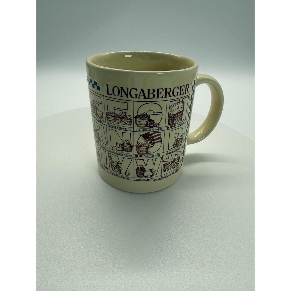 Vintage Longaberger Basket Alphabet Coffee Mug Collectible Drinkware Cup Teacher